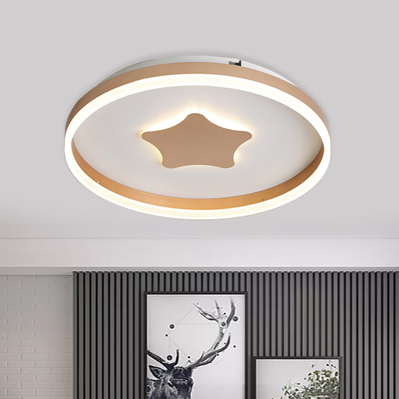 Acrylic Star Flushmount Lighting Minimalist LED White Flush Lamp in White/Warm Light for Bedroom, 16