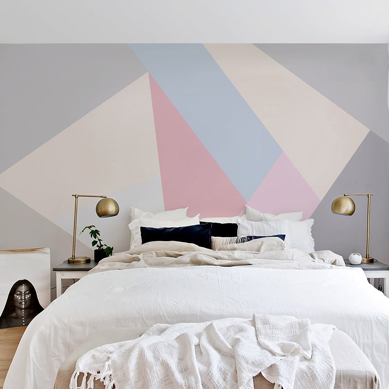 Geometries Wall Mural Decal in Soft Color, Contemporary Wall Art for Girl's Bedroom Clearhalo 'Wall Decor' 'Wall Mural' 975517