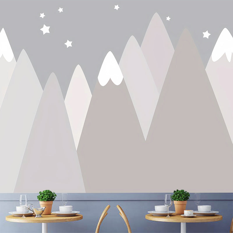 Big Illustration Triangle Mural Wallpaper for Boy or Girl in Pastel Pink, Personalized Size Available Clearhalo 'Wall Decor' 'Wall Mural' 977245