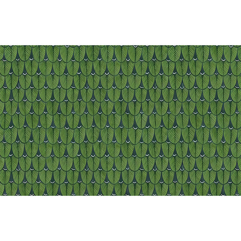 Waterproofing Banana Leaves Wall Art Custom-Printed Wall Mural for Guest Room in Natural Color Clearhalo 'Wall Decor' 'Wall Mural' 977407