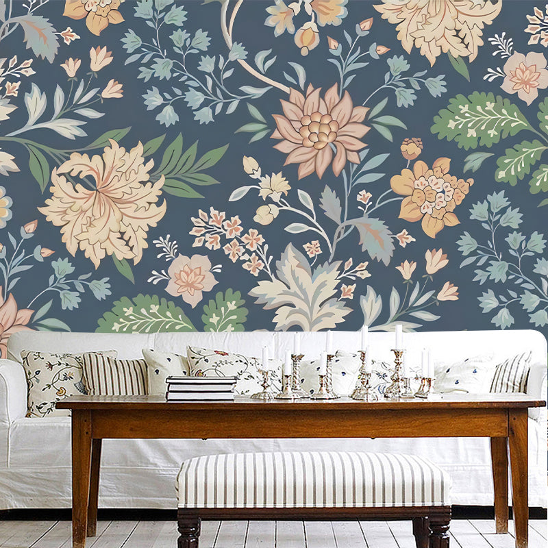 Whole Blossoms Mural Wallpaper for Living Room Decor Plants Wall Art in Multi-Colored, Stain-Resistant Clearhalo 'Wall Decor' 'Wall Mural' 977570