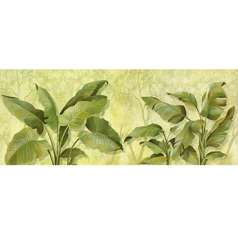 Enormous Banana Leaves Wall Art in Green Non-Woven Material Wall Mural for Home Decor, Personalized Size Available Clearhalo 'Wall Decor' 'Wall Mural' 977662