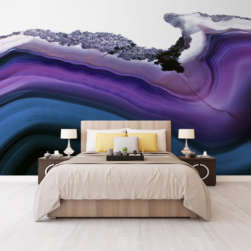 Marble Effect Wall Mural Decal for Bedroom Decoration Nordic Wall Covering, Custom-Made Clearhalo 'Wall Decor' 'Wall Mural' 977785