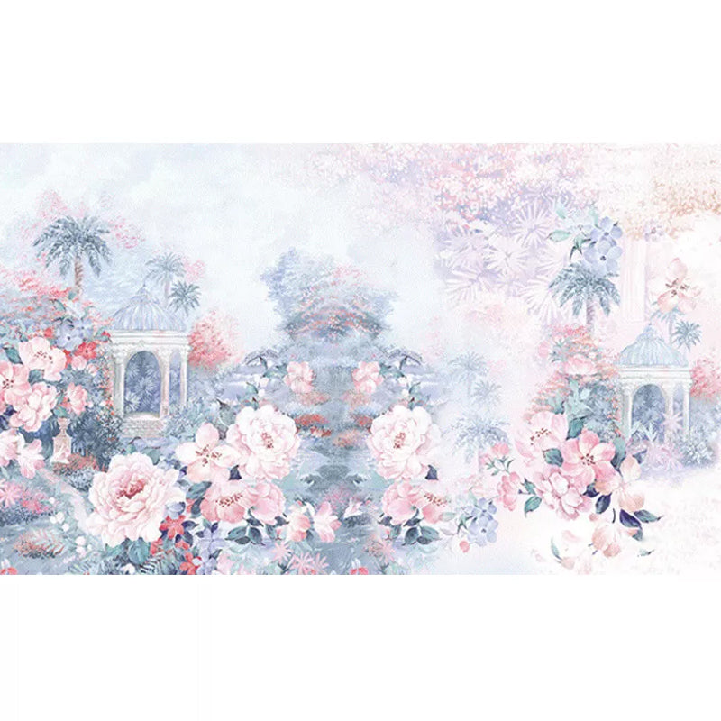 Decorative Blossoming Flower Mural Wallpaper Non-Woven Fabric Nordic Wall Art for Dining Room Clearhalo 'Wall Decor' 'Wall Mural' 977837