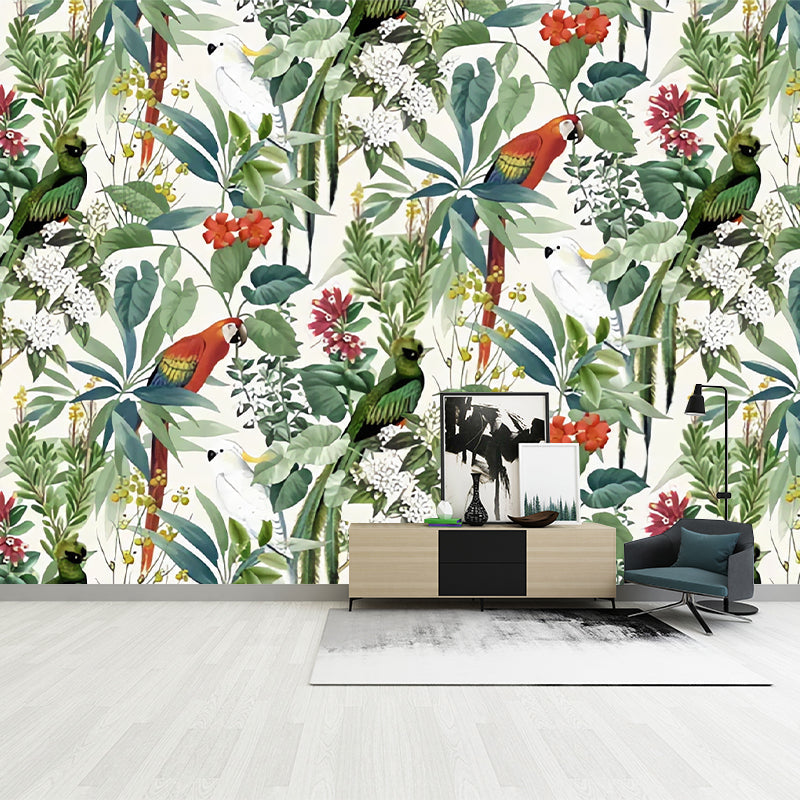 Photo Style Parrot Mural Wallpaper Extra Large Wall Art for Dress Shop, Made to Measure Clearhalo 'Wall Decor' 'Wall Mural' 977865