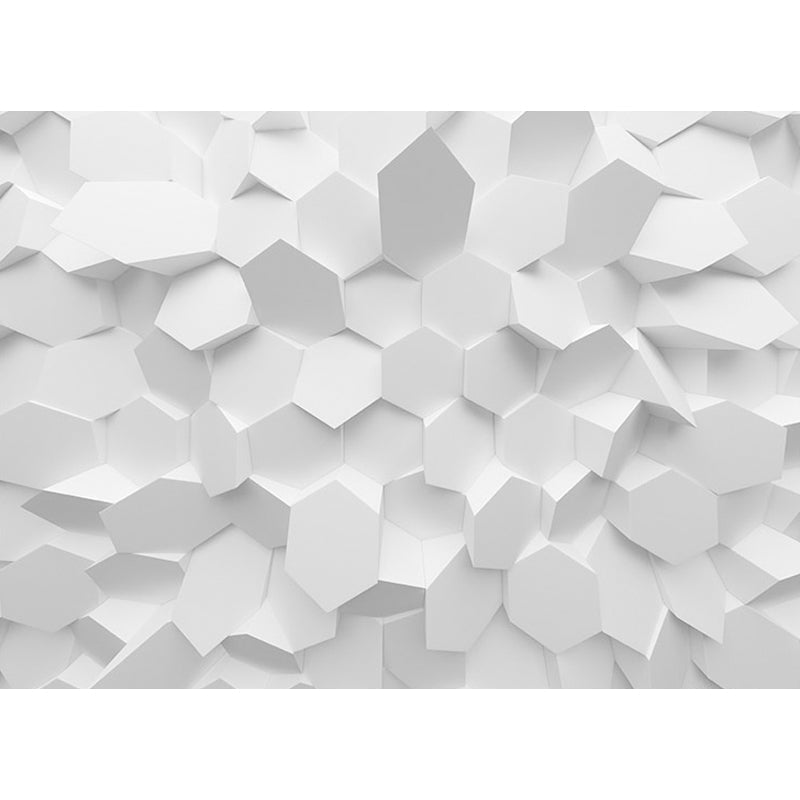 Grey 3D Print Hexagon Mural Wallpaper Waterproofing Wall Covering for Meeting Room Decor Clearhalo 'Wall Decor' 'Wall Mural' 977927