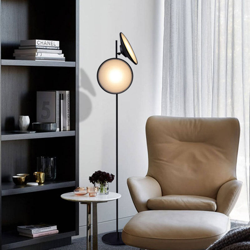 Nordic Trumpet Standing Lighting Metal LED Study Room Floor Reading Lamp in Black, Warm/White Light Black Clearhalo 'Floor Lamps' 'Lamps' Lighting' 978516