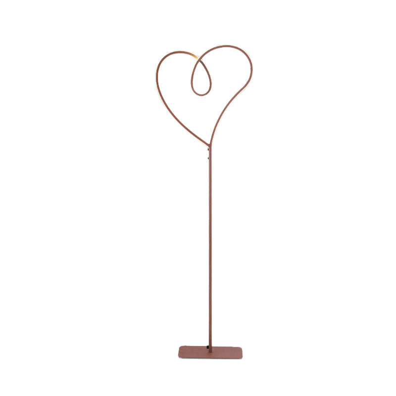 Coffee Heart-Like Standing Lighting Modernist LED Metal Floor Reading Lamp in Warm/White Light Clearhalo 'Floor Lamps' 'Lamps' Lighting' 978666