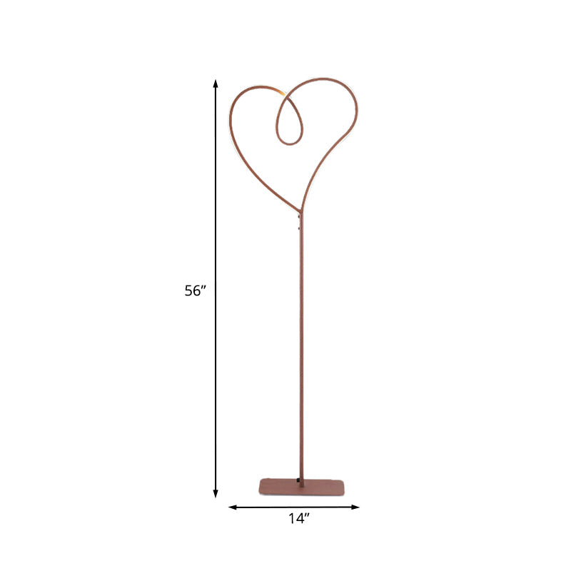 Coffee Heart-Like Standing Lighting Modernist LED Metal Floor Reading Lamp in Warm/White Light Clearhalo 'Floor Lamps' 'Lamps' Lighting' 978667