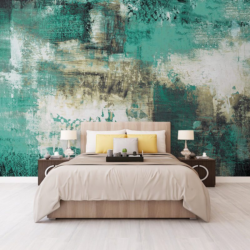 Reclaimed Surface Wall Mural Decal for Accent Wall, Dark Green, Personalized Size Available Clearhalo 'Wall Decor' 'Wall Mural' 978677