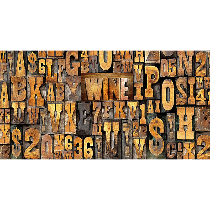 Whole Letters Mural Wallpaper for Living Room Decoration 3D Effect Wall Art in Yellow and Brown, Stain-Resistant Clearhalo 'Wall Decor' 'Wall Mural' 978714