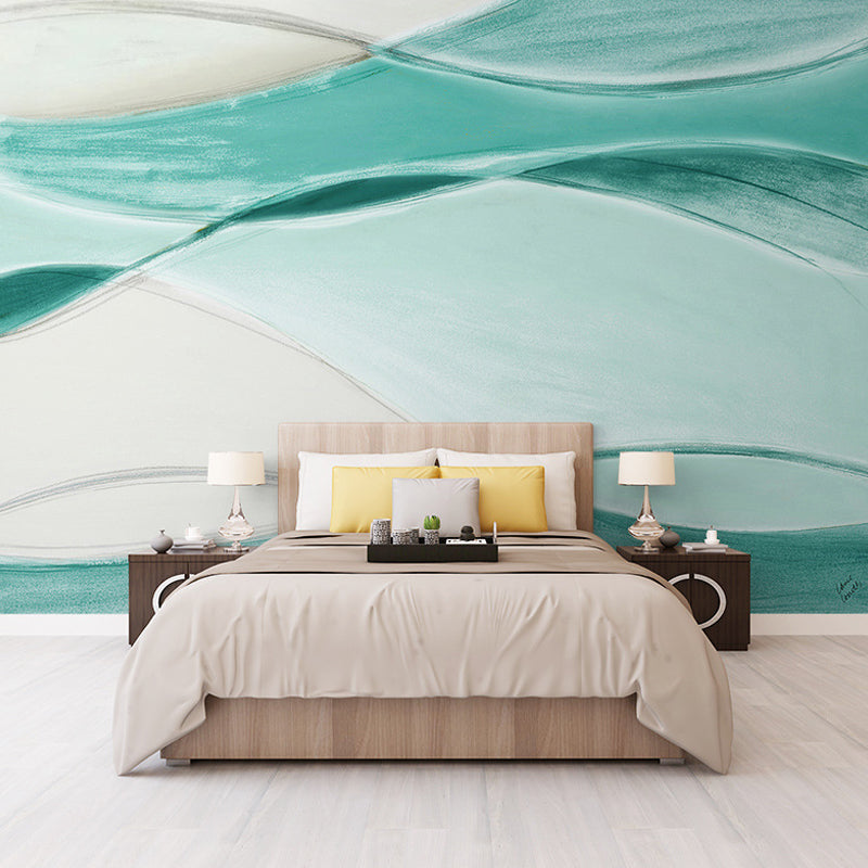 Ripple Surface Wall Mural Decal in Green, Contemporary Wall Covering for Accent Wall Clearhalo 'Wall Decor' 'Wall Mural' 978778