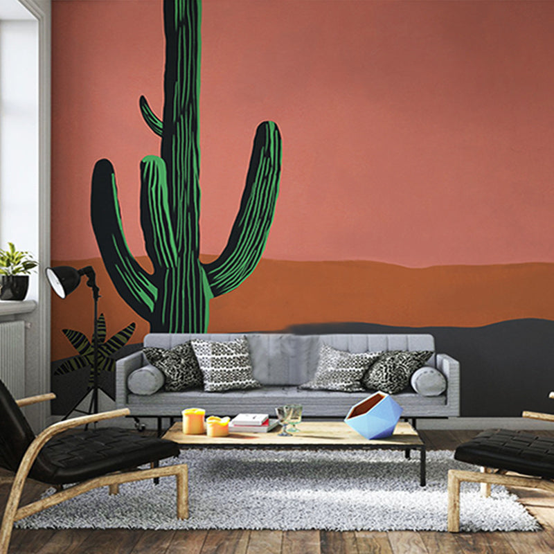 Cool Cactus and Desert Mural Wallpaper for Bedroom Decor Contemporary Wall Art, Made to Measure Clearhalo 'Wall Decor' 'Wall Mural' 978817