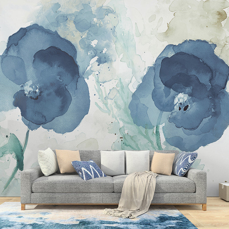 Waterproofing Blossoming Flower Wall Covering Personalized Size Minimalist Wall Mural for Guest Room Clearhalo 'Wall Decor' 'Wall Mural' 978887
