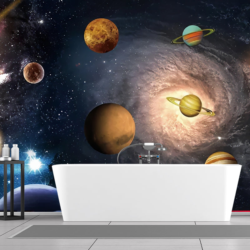 Enormous Photography Outer Space Mural for Accent Wall in Brown and Gold, Personalized Size Available Clearhalo 'Wall Decor' 'Wall Mural' 979007