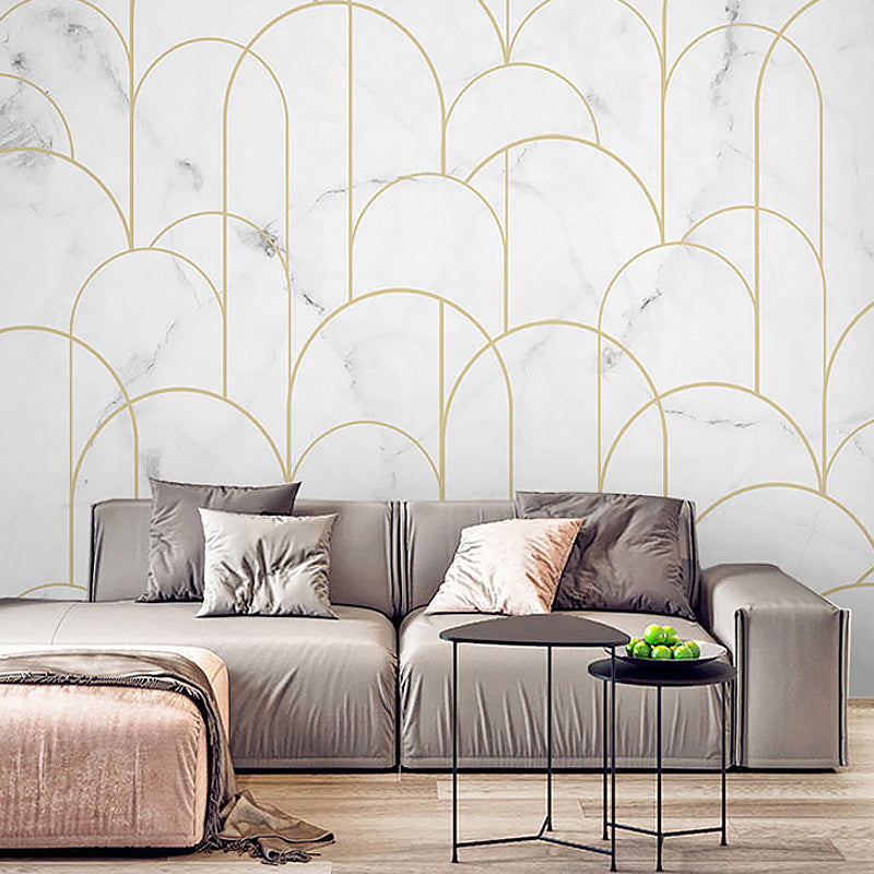 Enormous Geometries Wall Mural for Guest Room Line Wall Covering in Beige, Water-Resistant Beige Clearhalo 'Wall Decor' 'Wall Mural' 979046