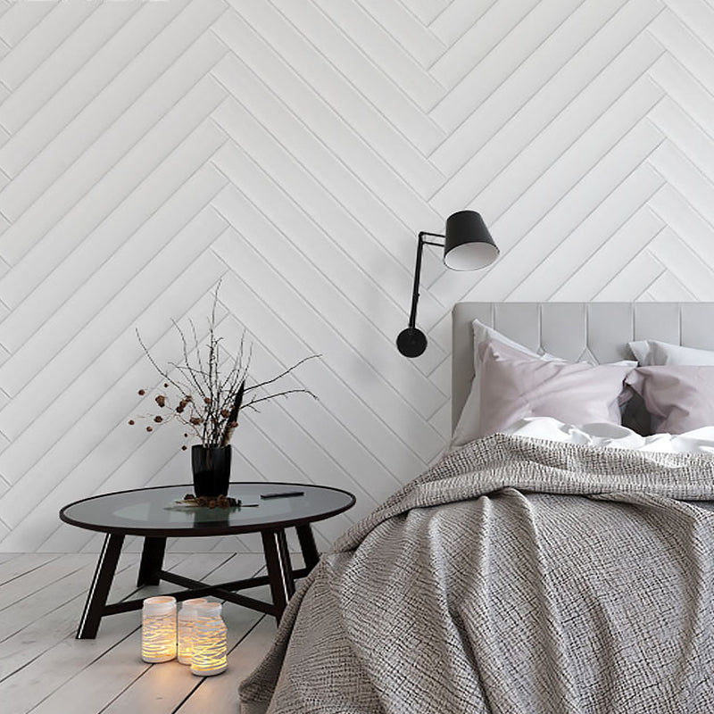 Simple Herringbone Wall Mural Decal for Home Decoration Geometries Wall Art, Custom-Made Clearhalo 'Wall Decor' 'Wall Mural' 979082