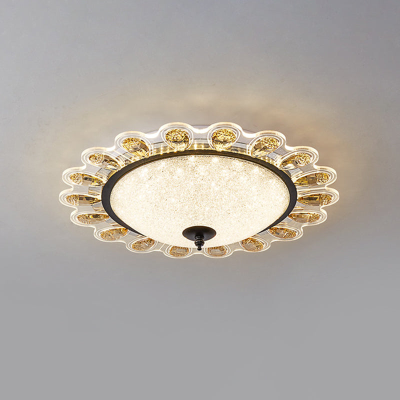 Yellow Crystal Floral Ceiling Flush Contemporary 16