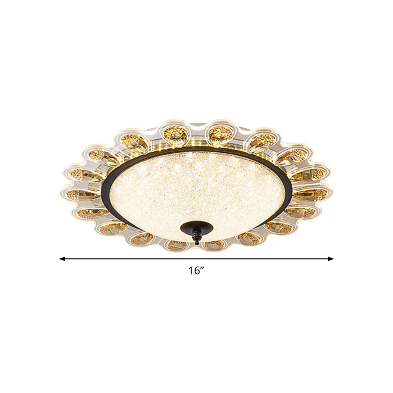 Yellow Crystal Floral Ceiling Flush Contemporary 16