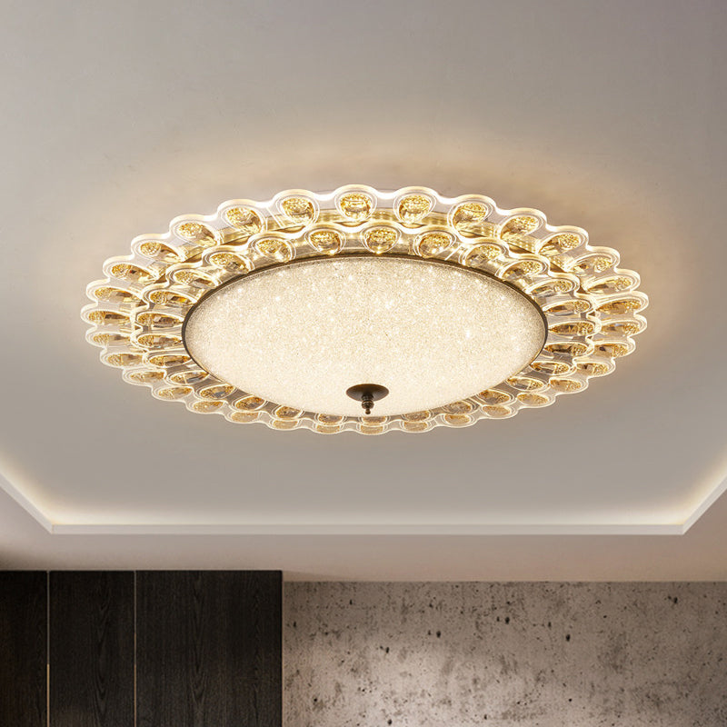 Yellow Crystal Floral Ceiling Flush Contemporary 16