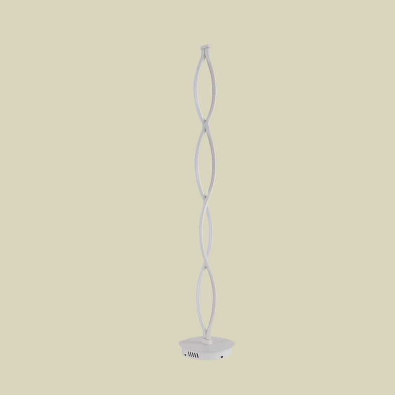 White Twisted Line Floor Light Modern LED Acrylic Standing Lamp with Spiral Design in Warm/White/Natural Light Clearhalo 'Floor Lamps' 'Lamps' Lighting' 979930