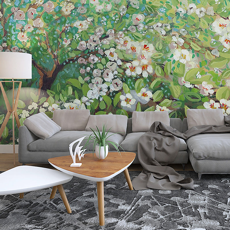 Non-Woven Big Wall Decor Green Tree Mural Wallpaper, Personalized Size Available Green Clearhalo 'Wall Decor' 'Wall Mural' 982320