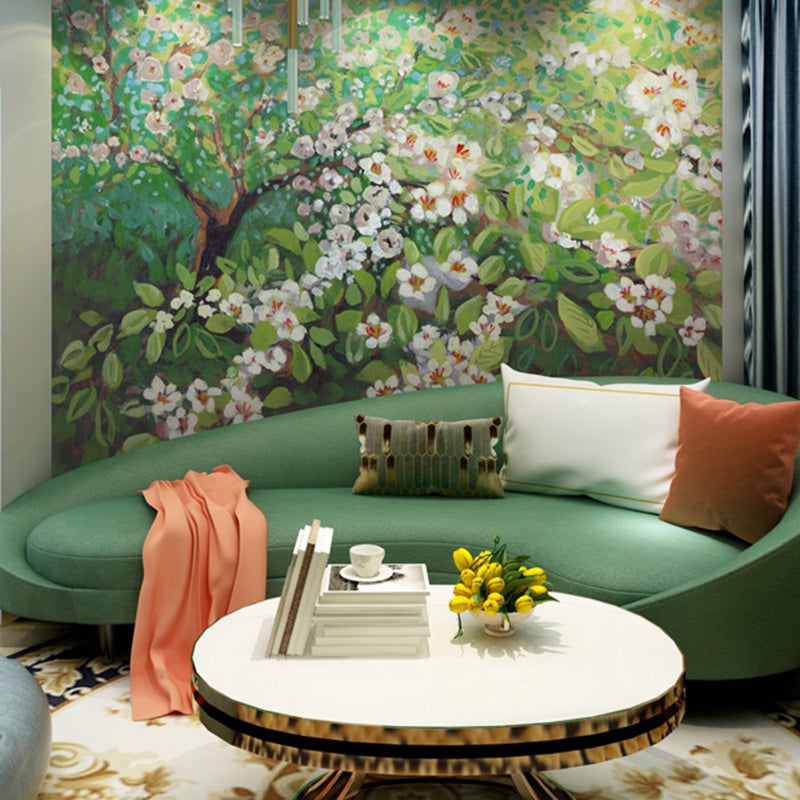 Non-Woven Big Wall Decor Green Tree Mural Wallpaper, Personalized Size Available Clearhalo 'Wall Decor' 'Wall Mural' 982323