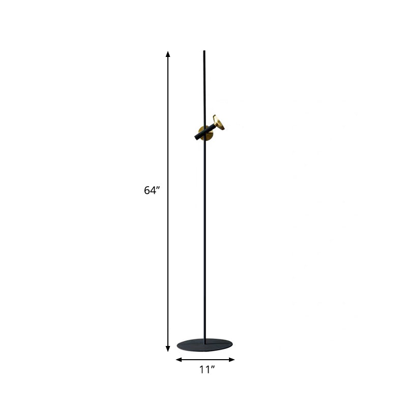 Tube Floor Lighting Post Modern Metal Black and Gold LED Standing Floor Lamp for Living Room Clearhalo 'Floor Lamps' 'Lamps' Lighting' 983426