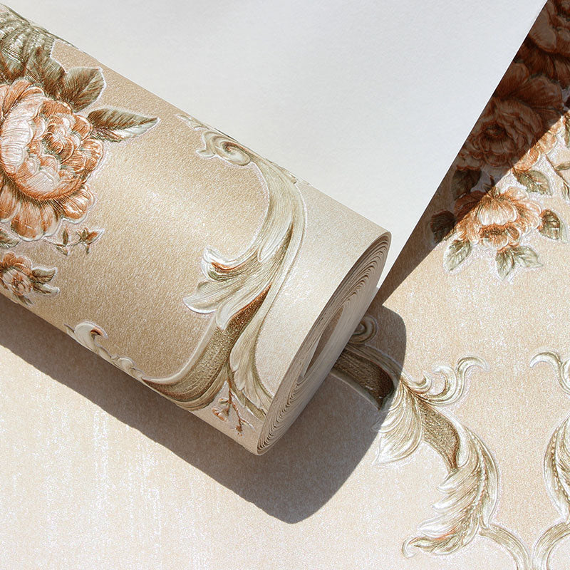 Elegant Damask Design Wallpaper Roll for Guest Room Decor, Light Color, 33'L x 20.5