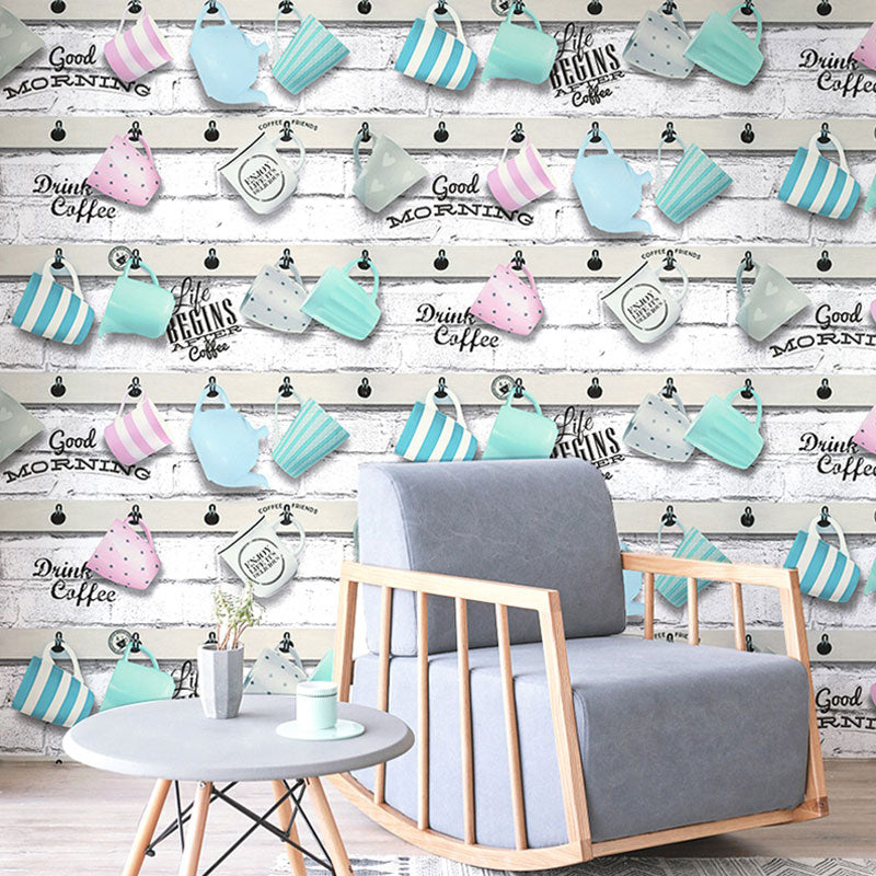 Nordic Food and Drink Wallpaper in Plain White Kid's Bedroom Wall Covering, Non-Pasted, 33 ft. x 20.5 in Clearhalo 'Wall Decor' 'Wallpaper' 984976