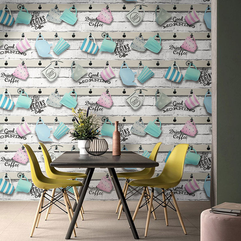 Nordic Food and Drink Wallpaper in Plain White Kid's Bedroom Wall Covering, Non-Pasted, 33 ft. x 20.5 in Clearhalo 'Wall Decor' 'Wallpaper' 984977