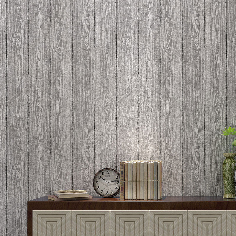 Wood Effect Wall Art in Soft Color, Vintage 31 ft. x 20.5 in Wallpaper Roll for Home Decoration Silver Gray Clearhalo 'Country wall decor' 'Rustic' 'Wallpaper' Wall Decor' 986433