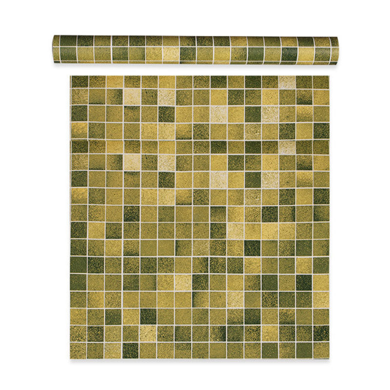 European Mosaic Wall Art for Kitchen Decor, 96.8 sq ft. Removable Wallpaper Roll in Yellow and Green Clearhalo 'Wall Decor' 'Wallpaper' 986579