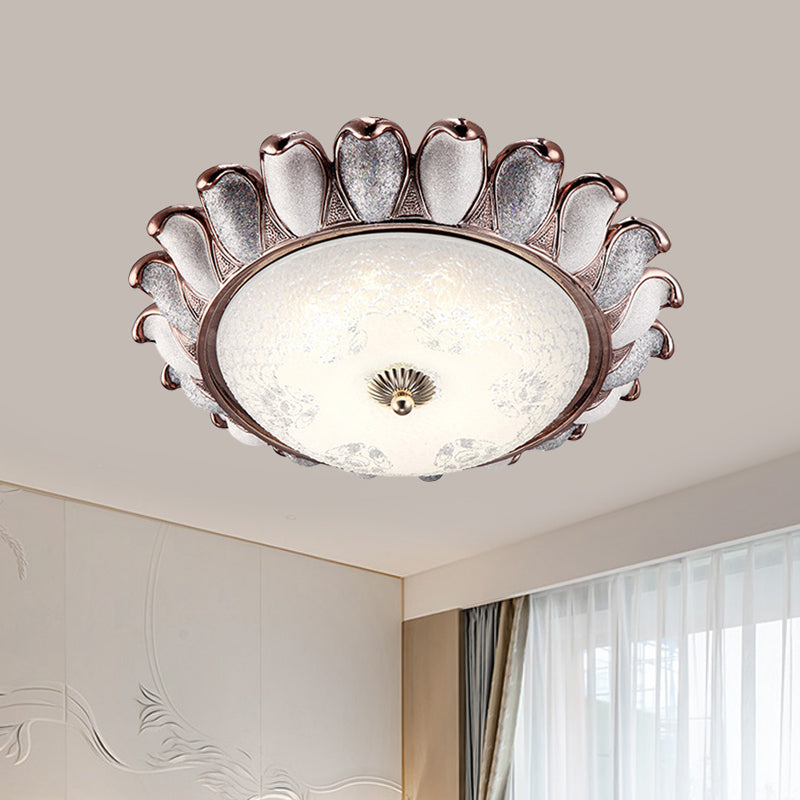 Textured Glass Sunflower Ceiling Lamp Countryside Bedroom 14