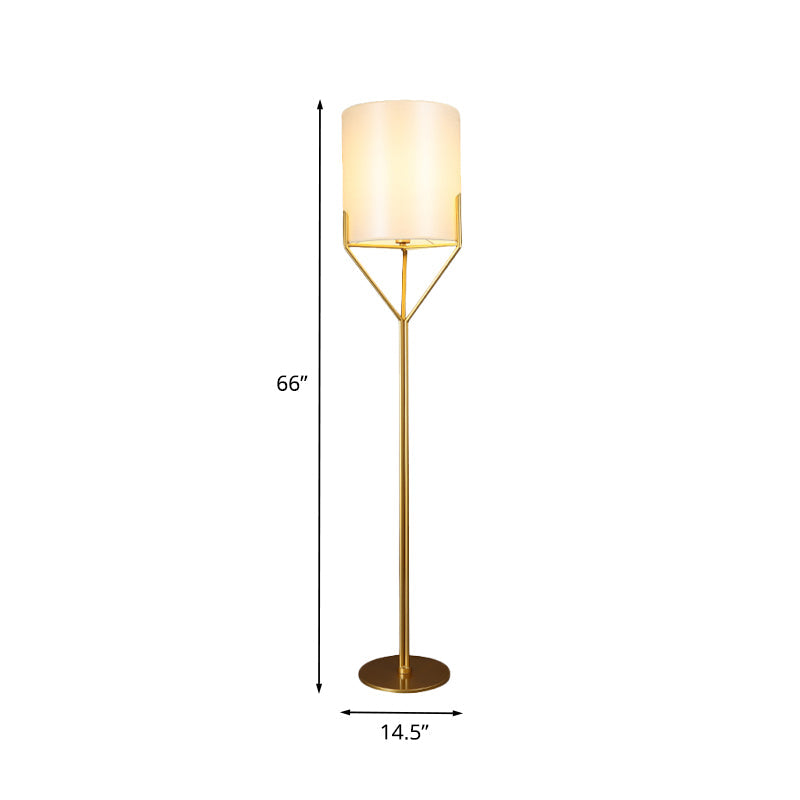 Ellipse Floor Reading Lamp Minimalist Metal Single Head Living Room Tripod Standing Light in White Clearhalo 'Floor Lamps' 'Lamps' Lighting' 988619