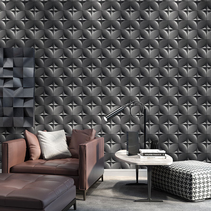 Grid Flock Texture Wall Art for Accent Wall 3D Harlequin Wallpaper in Neutral Color, Water-Resistant Clearhalo 'Wall Decor' 'Wallpaper' 991463