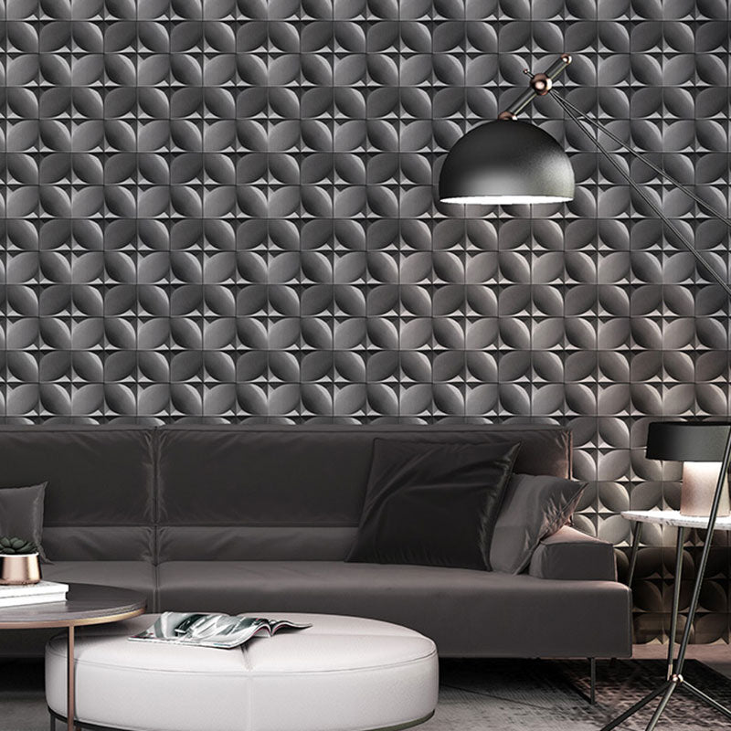 Grid Flock Texture Wall Art for Accent Wall 3D Harlequin Wallpaper in Neutral Color, Water-Resistant Clearhalo 'Wall Decor' 'Wallpaper' 991464