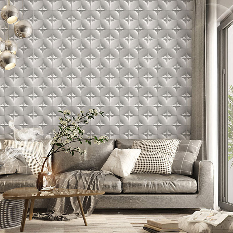 Grid Flock Texture Wall Art for Accent Wall 3D Harlequin Wallpaper in Neutral Color, Water-Resistant Clearhalo 'Wall Decor' 'Wallpaper' 991468