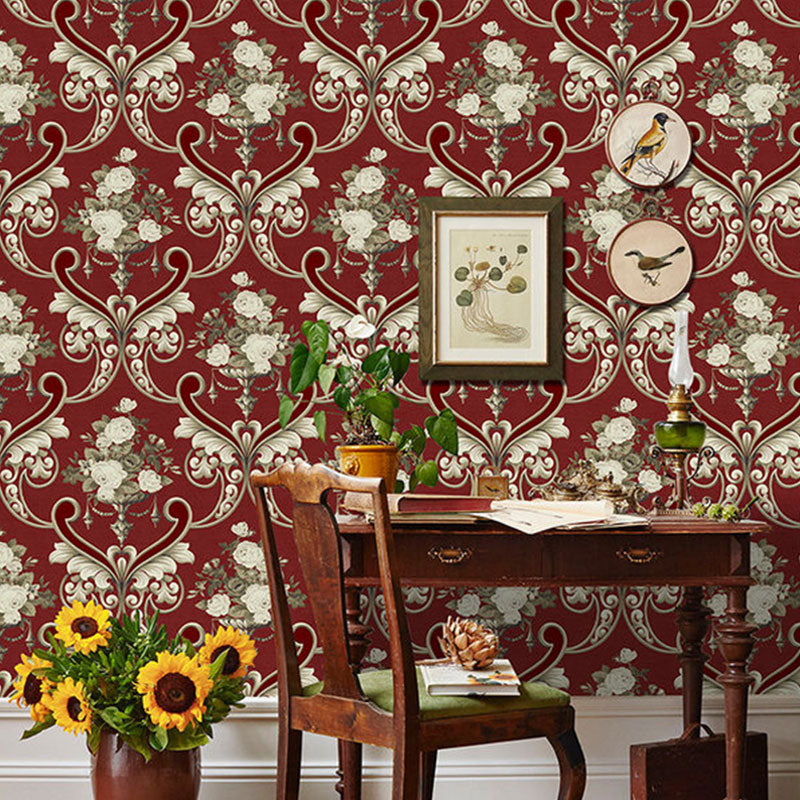 Stain-Resistant Damask Design Wallpaper 33'L x 20.5