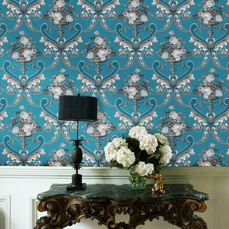 Stain-Resistant Damask Design Wallpaper 33'L x 20.5