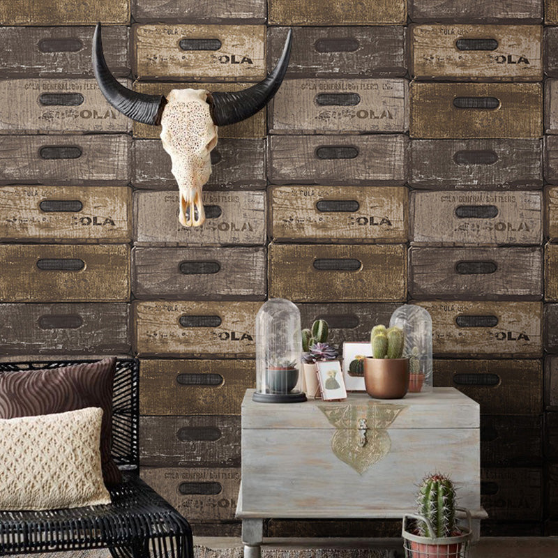 Wood Effect Wall Covering in Neutral Color Plaster Wallpaper for Accent Wall, 33'L x 20.5