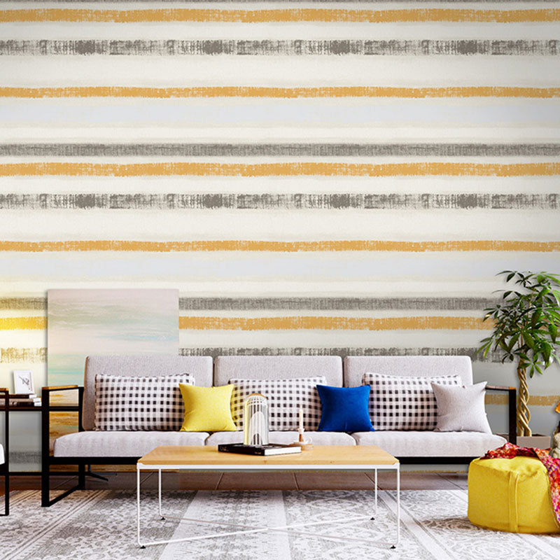 Contemporary Horizontal Stripe Wall Covering, 33' by 20.5