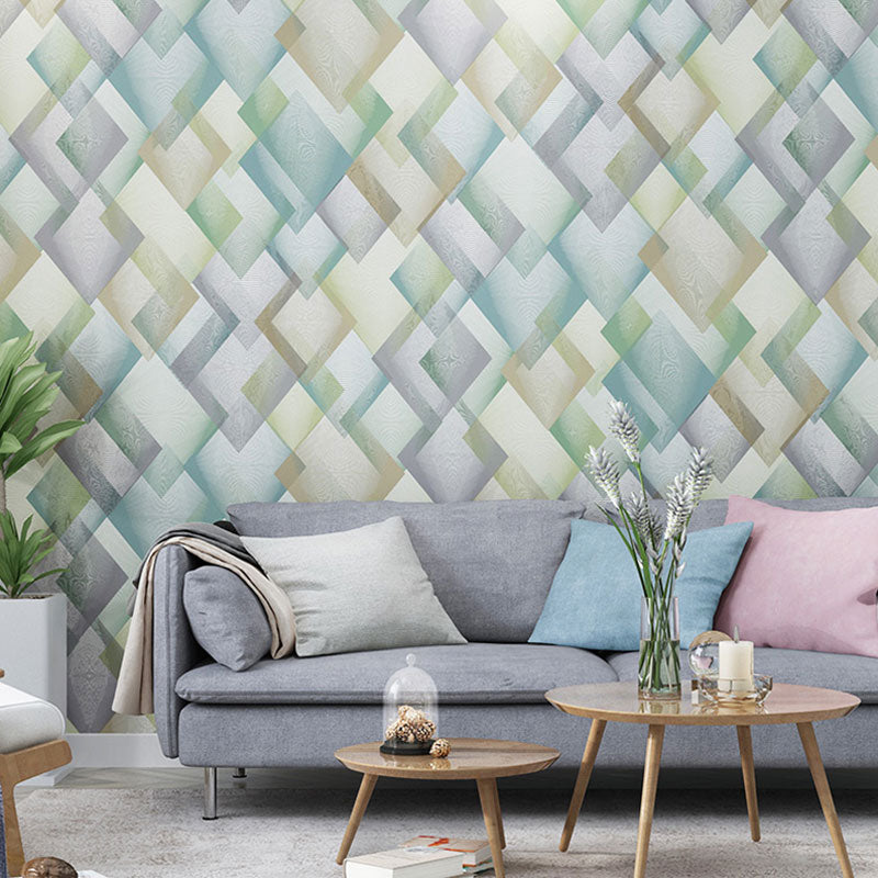 Water-Resistant Harlequin Wall Decor 57.1 sq ft. Minimalist Wallpaper for Girl's Bedroom Green Clearhalo 'Modern wall decor' 'Modern' 'Wallpaper' Wall Decor' 992174