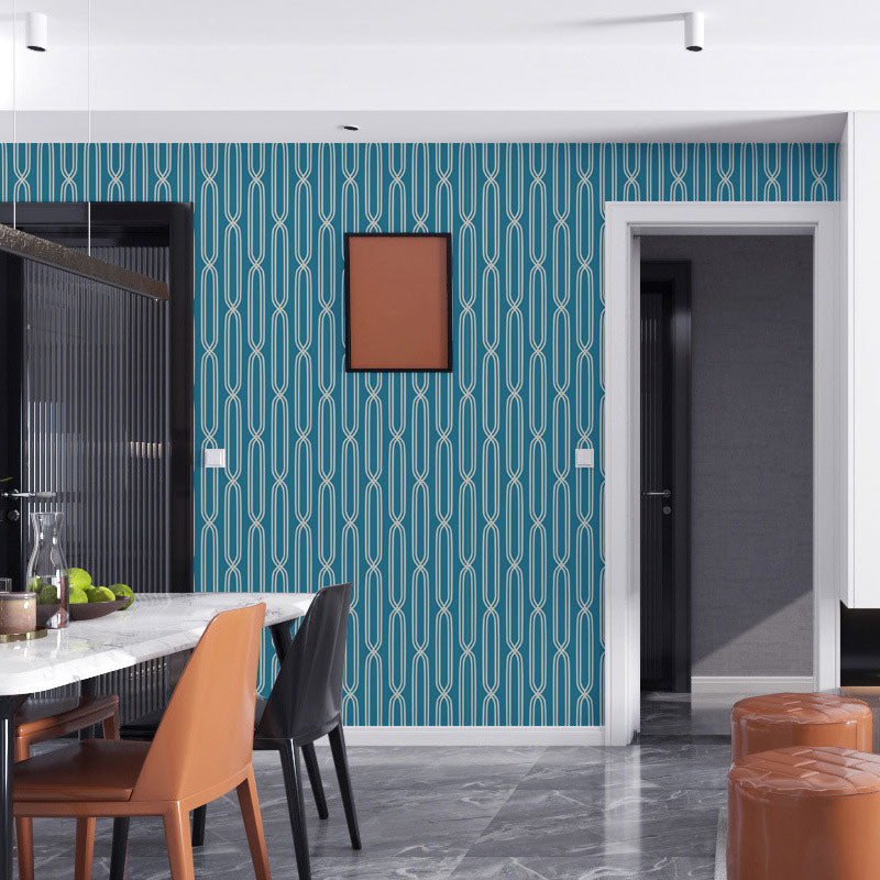 Nordic Extensive Harlequin Wall Decor for Dining Room, 57.1 sq ft. Wallpaper Roll in Pastel Color Blue Clearhalo 'Modern wall decor' 'Modern' 'Wallpaper' Wall Decor' 992413