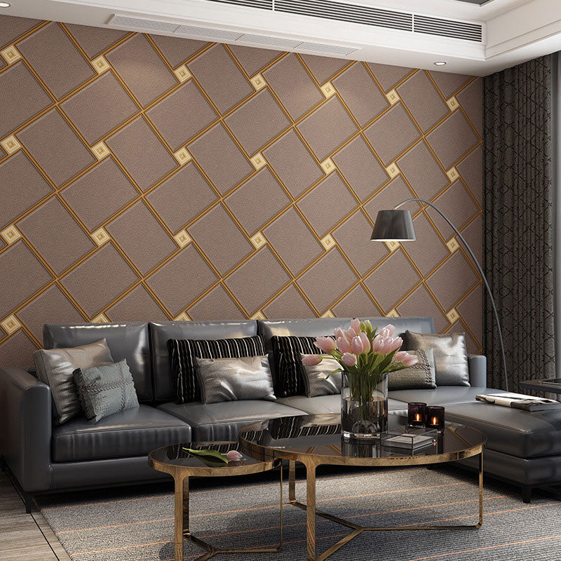 Nordic Geometries Flock Wall Art in Natural Color Coffee Shop Wallpaper, 33' x 20.5