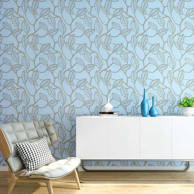 Leaves and Stem Wallpaper for Coffee Shop Contemporary Wall Art, Non-Pasted. 33'L x 20.5