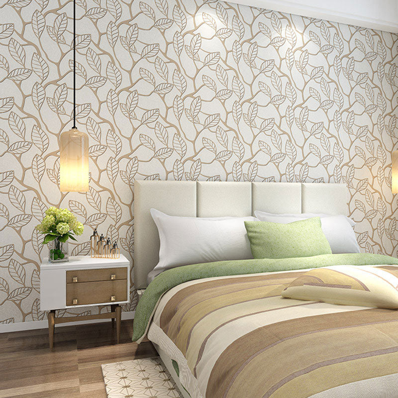 Leaves and Stem Wallpaper for Coffee Shop Contemporary Wall Art, Non-Pasted. 33'L x 20.5