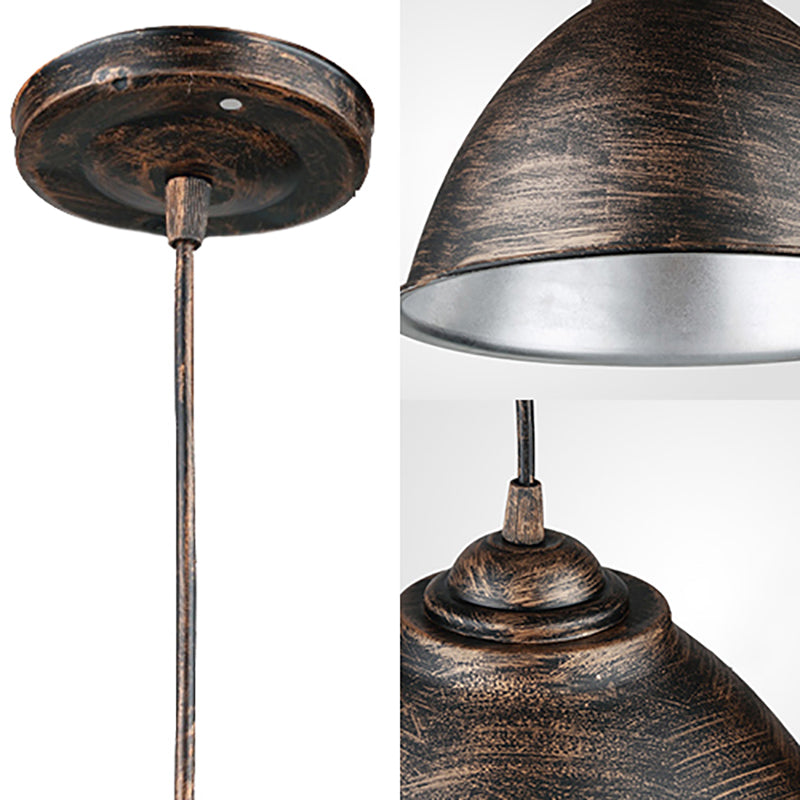 Antique Bronze Dome Ceiling Fixture Vintage Iron 1 Light Living Room Pendant Lighting Clearhalo 'Art Deco Pendants' 'Cast Iron' 'Ceiling Lights' 'Ceramic' 'Crystal' 'Industrial Pendants' 'Industrial' 'Metal' 'Middle Century Pendants' 'Pendant Lights' 'Pendants' 'Tiffany' Lighting' 99360